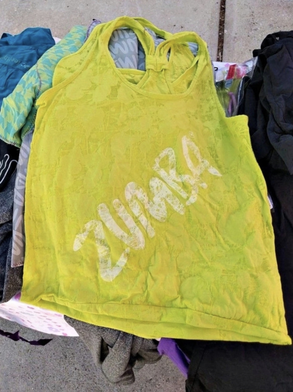 Zumba Fitness  Graphic Tank Top in bright Yellow